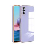 Zebana Samsung Galaxy S22 Plus ile Uyumlu Kılıf Zebana Golden Silikon Kılıf Lila