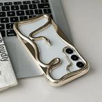 Zebana Samsung Galaxy S23 ile Uyumlu Kılıf Zebana 3D Snake Silikon Kılıf Gold