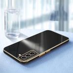 Zebana Samsung Galaxy S23 ile Uyumlu Kılıf Zebana Golden Silikon Kılıf Siyah