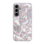 Zebana Samsung Galaxy S24 Plus ile Uyumlu Kılıf Zebana Pink Heart Silikon Kılıf Pembe