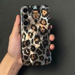 Zebana Samsung Galaxy S25 ile Uyumlu Kılıf Zebana Luxe Leopard Silikon Kılıf Siyah