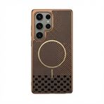 Zebana Samsung Galaxy S25 Ultra ile Uyumlu Kılıf Zebana Vionix M-Safe Silikon Kılıf Desert Titanyum