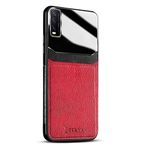 Zebana Vivo Y20 ile Uyumlu Kılıf Zebana Lens Deri Kılıf Kırmızı