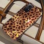 Zebana Xiaomi Redmi Note 12S ile Uyumlu Kılıf Zebana Luxe Leopard Silikon Kılıf Desert Titanyum