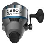 Zebco 808 Tuzlu Su Spincast Olta Makarası, Paslanmaz Çelik Makara Kapağı, ABS Ekleme ile, Quickset Anti-Ters ve Isırma Uyarısı, 9 kg Cajun Olta İpi ile önceden sarmalanmış, istiridye Paketi, Gümüş
