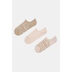 Zebra 3lü Sneaker Çorap - Standart - Ten