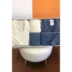 Zebra 8 Parça Aile Bornoz Takımı Krem - İndigo