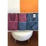 Zebra 8 Parça Aile Bornoz Takımı Mürdüm - İndigo