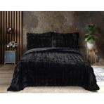 Zebra Casa Bonny Çift Kişilik Yatak Örtüsü - Siyah - 220 x 240 cm