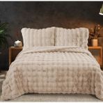 Zebra Casa Bonny Çift Kişilik Yatak Örtüsü - Vizon - 220 x 240 cm