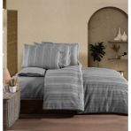 Zebra Casa Çift Kişilik Nevresim Takımı / Krem - 200 x 220 cm - Gri