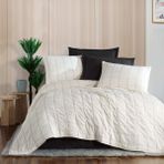 Zebra Casa Elisa Çift Kişilik Yatak Örtüsü Seti / Bej - 240 x 260 cm - Siyah