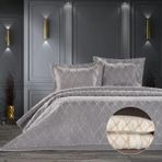 Zebra Casa Tilda 3 Parça Yatak Örtüsü / Gri - 260 x 240 cm - Krem - Bej
