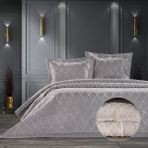Zebra Casa Tilda 3 Parça Yatak Örtüsü / Gri - 260 x 240 cm