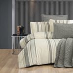 Zebra Casa ZC02-6 Laden Antrasıt Yatak Örtüsü Seti