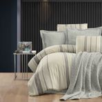 Zebra Casa ZC02-6 Laden Gri Yatak Örtüsü Seti