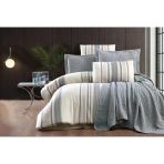 Zebra Casa ZC02-7 Laden Indigo Yatak Örtüsü Seti