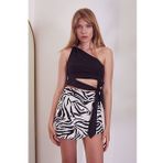 Zebra Desen Etek-Siyah