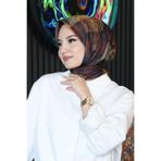 Zebra Desen Kahverengi Soft Pamuk Eşarp Çok Renkli23