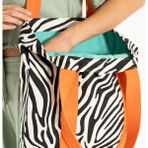 Zebra Desen Keten Tote Çanta-Zebra Desen Yıkanabilir Plaj Çantası-Zebra Desenli Plaj Çantası