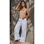 ZEBRA DESEN PANTOLON ASKILI TSHIRT KADIN PİJAMA TAKIM Mavi S