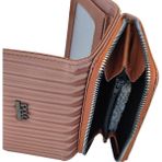 Zebra Desenli Renkli Yumuşak Kumaş Yüzey Çok Gözlü Continantel Kadın Cüzdanı 16X9X5 - Kahverengi