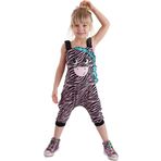 Zebra Fırfırlı Kız Çocuk Tulum