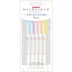 Zebra Mildliner 5'Li Çift Uçlu Fosforlu İşaretleme Kalemi Seti / Wkt7- 5C-Ycn