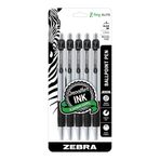 Zebra Pen Z-Grip Elite Retractable Ballpoint Pen, Metal Barrel, Medium Point, 1.0mm, Black Ink, 5-Pack