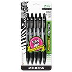 Zebra Pen Z-Grip Retractable Ballpoint Pen, Medium Point, 1.0mm, Black Ink, 5-Count
