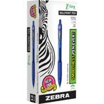Zebra Pen Z-Grip Retractable Ballpoint Pen, Medium Point, 1.0mm, Blue Ink, 12-Count (22220) - (Case of 6, 72 Count Total)