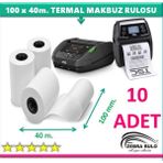 Zebra Rulo 100X40M. 10 Adet Termal Rulo Tsc Alpha-4l Mobil Barkod Yazıcı Rulosu