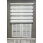 Zebra Stor Perde Geniş Plise Güneşlik Perde, Beyaz, 160 x 200