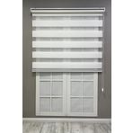 Zebra Stor Perde Geniş Plise Güneşlik Perde, Beyaz, 60 x 200