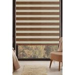Zebra Stor Perde Koyu Ahşap Desen Alüminyum Kasa - Kahverengi - 130 x 260