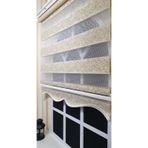 Zebra Stor Perde Sarı Sarmaşık Desen Altın Simli Etek Dilimli Stb9300 V 02