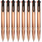 Zebra Z-Grip Elegance 4 in 1 Colours Retractable Ballpoint Pen - 1.0mm - Rose Gold Barrel - Black, Blue, Red, Green - Pack of 12