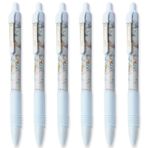 Zebra Z-Grip Smooth - Retractable Ballpoint Pen - Pack of 6 - Black Ink - Blush Blue with Wrap Barrel Design