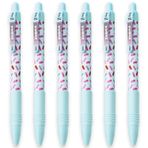 Zebra Z-Grip Smooth - Retractable Ballpoint Pen - Pack of 6 - Black Ink - Sweetie Blue Barrel Design