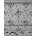 ZebraEvim Siyah Damask Çift Mekanizmalı Tül Boncuklu 250x260 cm Stor Perde