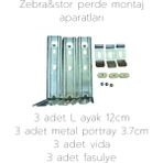 Zebra&stor Perde Duvar Montaj Aparatları 3.7cm - Gri - 12cm
