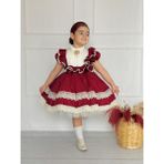 Zebrina Bordo Vintage Kız Bebek Elbise,doğum Günü Elbise,fotoğraf Çekim Elbise,0-12 Yaş Uygun - 8 Yaş