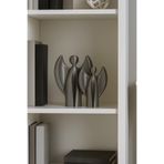 zebu3Design 2'li Modern Dekoratif Melek Biblo Seti | Gümüş Gri | Soyut Tasarım Ev ve Ofis Süs Eşyası