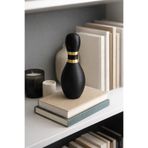 zebu3Design Siyah Gold Şeritli Bowling Labut Biblo - Modern Lüks Raf Objesi Kitaplık Aksesuarı 20 cm