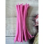 Zedhobi 10 Adet Z10 Şeker Pembe Şönil 30 cm Tüylü Peluş Tel Çiçek Yapımına Okul Öncesi Anaokuluna Uygun