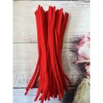Zedhobi 10 Adet Z16 Açık Kırmızı Şönil 30 cm Tüylü Peluş Tel Çiçek Yapımına Okul Öncesi Anaokuluna Uygun