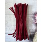 Zedhobi 10 Adet Z51 Bordo Şönil 30 cm Tüylü Peluş Tel Çiçek Yapımına Okul Öncesi Anaokuluna Uygun