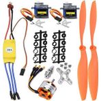 Zeeful 2212 1400KV Motor + 30A Esc + SG90 Servo + 8060 Rc Uçak Quadcopter Sabit Kanatlı Uçak Helikopter Uçak Için Pervane Seti (Yurt Dışından) - Siyah