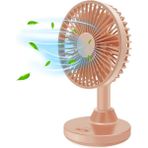Zeeful USB Masa Fanı, Masa Fanı Salınımlı Fan Kafası Dönen Ayar Taşınabilir Mini Kişisel Fan 3 Hız Güçlü Rüzgar Pembe (Yurt Dışından) - Renkli