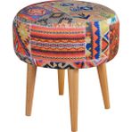 Zeen Concept Dolce Yuvarlak Silindir Puf Turuncu Kilim Desenli